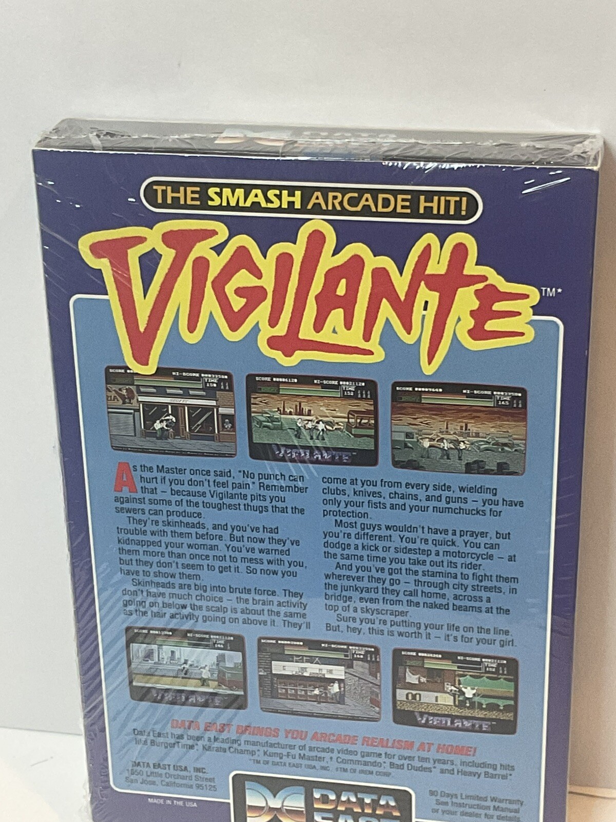 Vintage Commodore 64 Software Game VIGILANTE Data East NOS Sealed