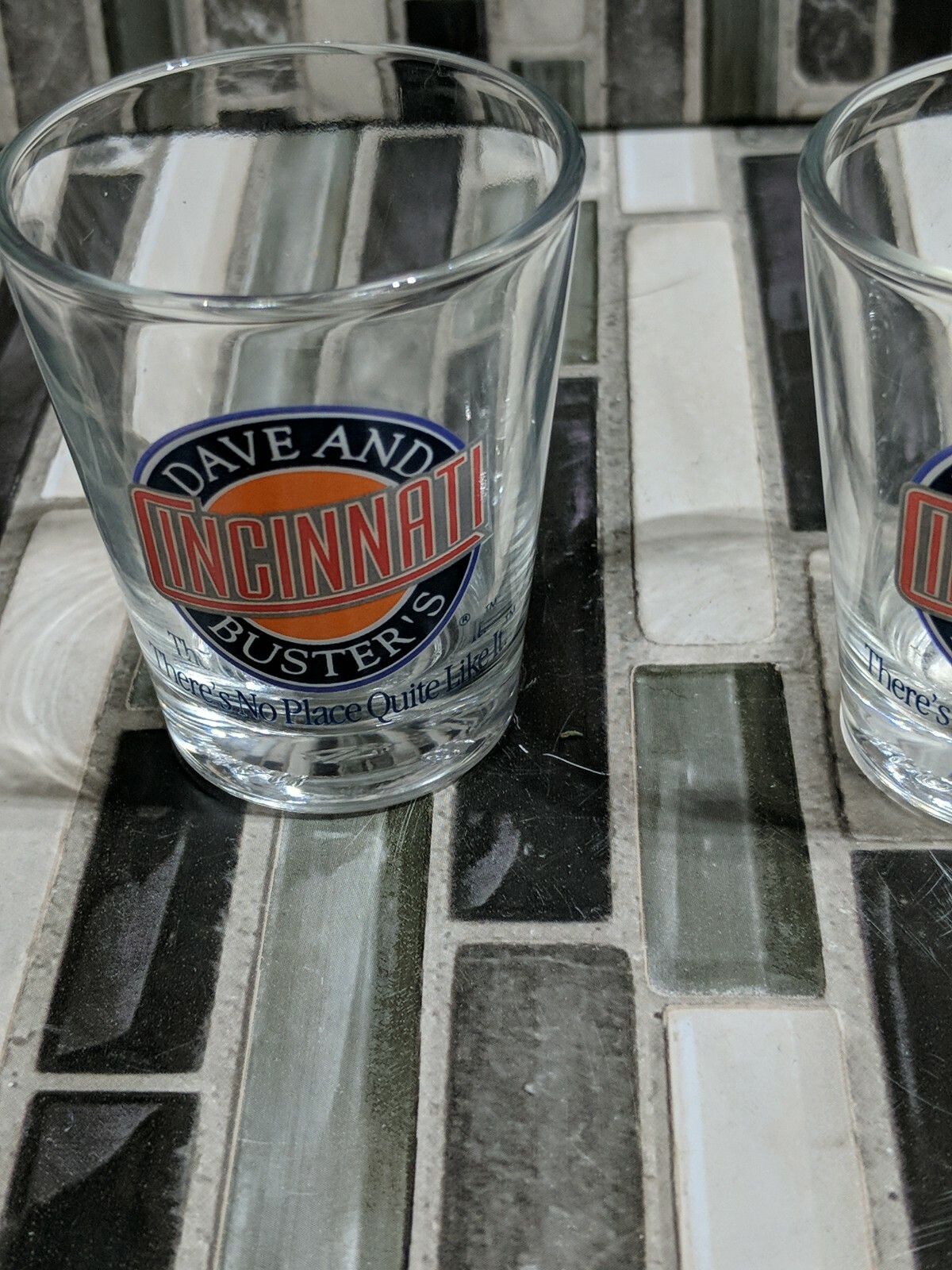 Set Of 2 Dave & Buster's Cincinnati Shot Glasses