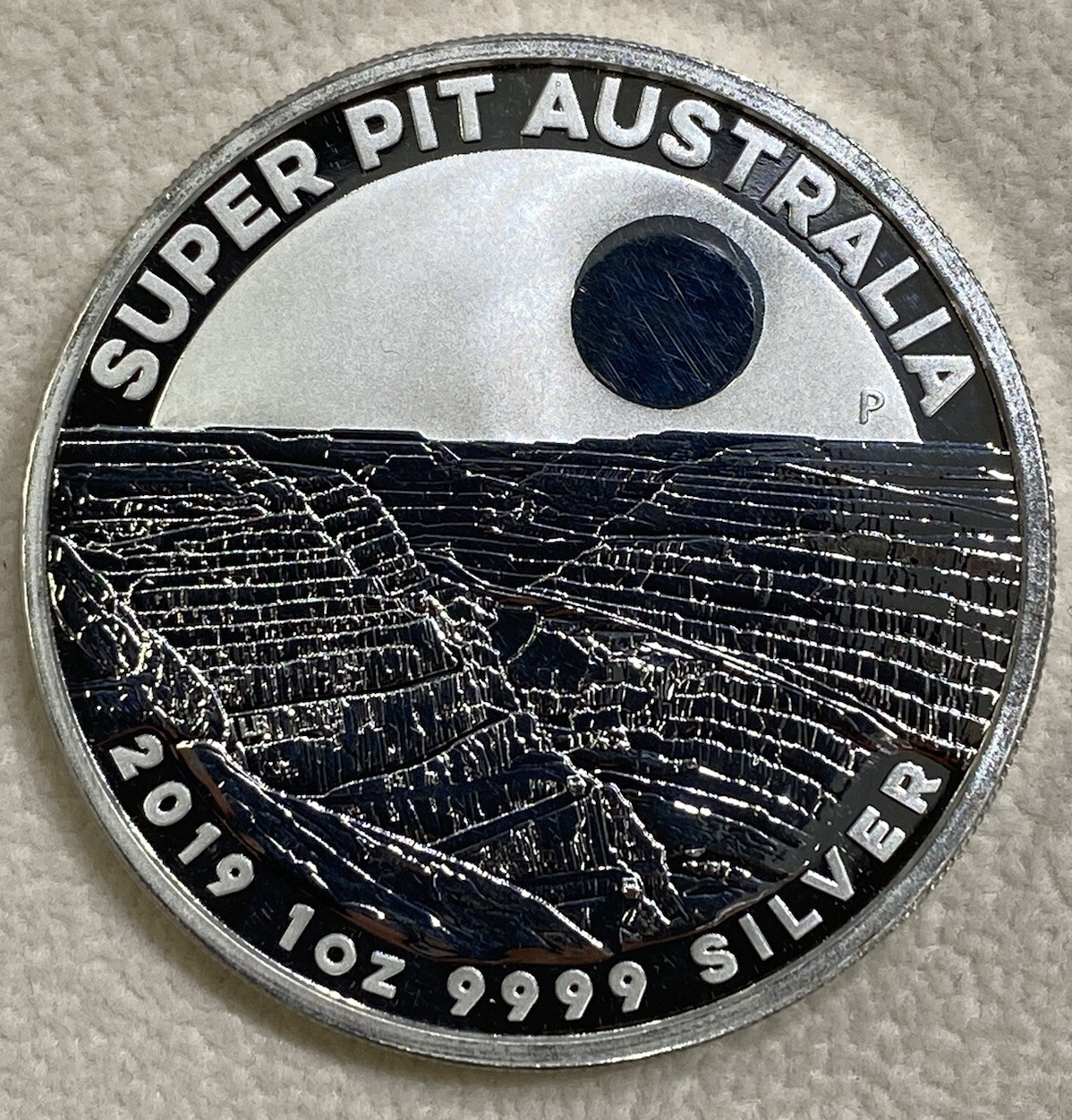 2019 1 Oz .9999 Silver Dollar Australia Perth Mint Super Pit Mine Currency Coin