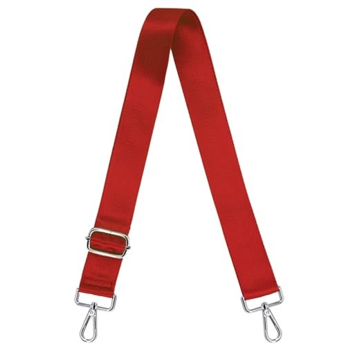 Soft Solid Color Purse Straps Replacement Crossbody Bag Red Silver Buckle