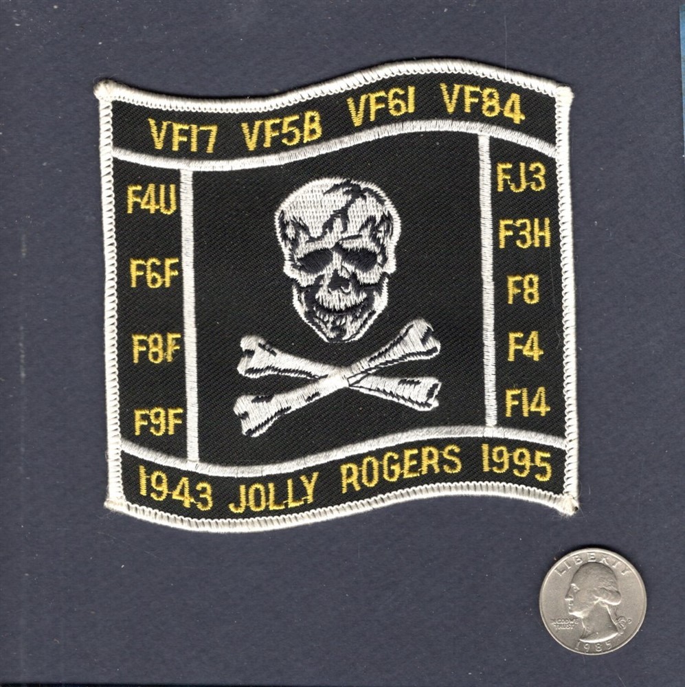 VF-84 JOLLY ROGERS 1943 1995 US NAVY Grumman F-14 TOMCAT Fighter Squadron Patch