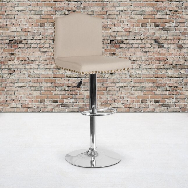 Flash Furniture Foam And Metal Bar Stool In Beige Fabric DS-8111-BGE-F-GG