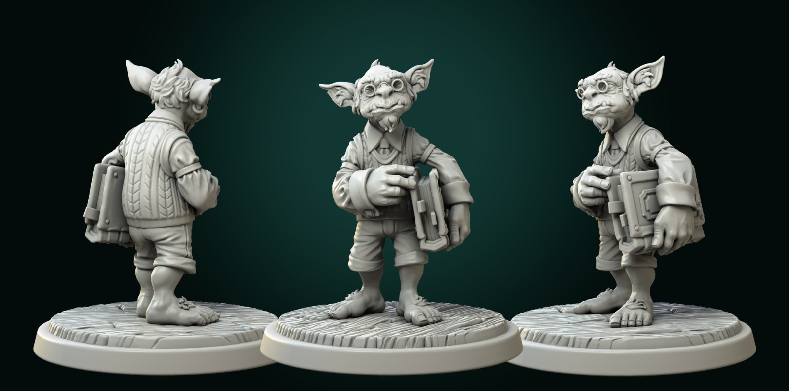 DnD Goblin Librarian Mini 32mm Scale TTRPG