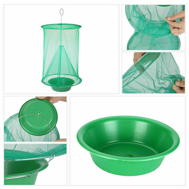 4/2 xThe Ranch Fly Trap Reusable Fly Catcher Killer Cage Net Trap Pest Bug Catch
