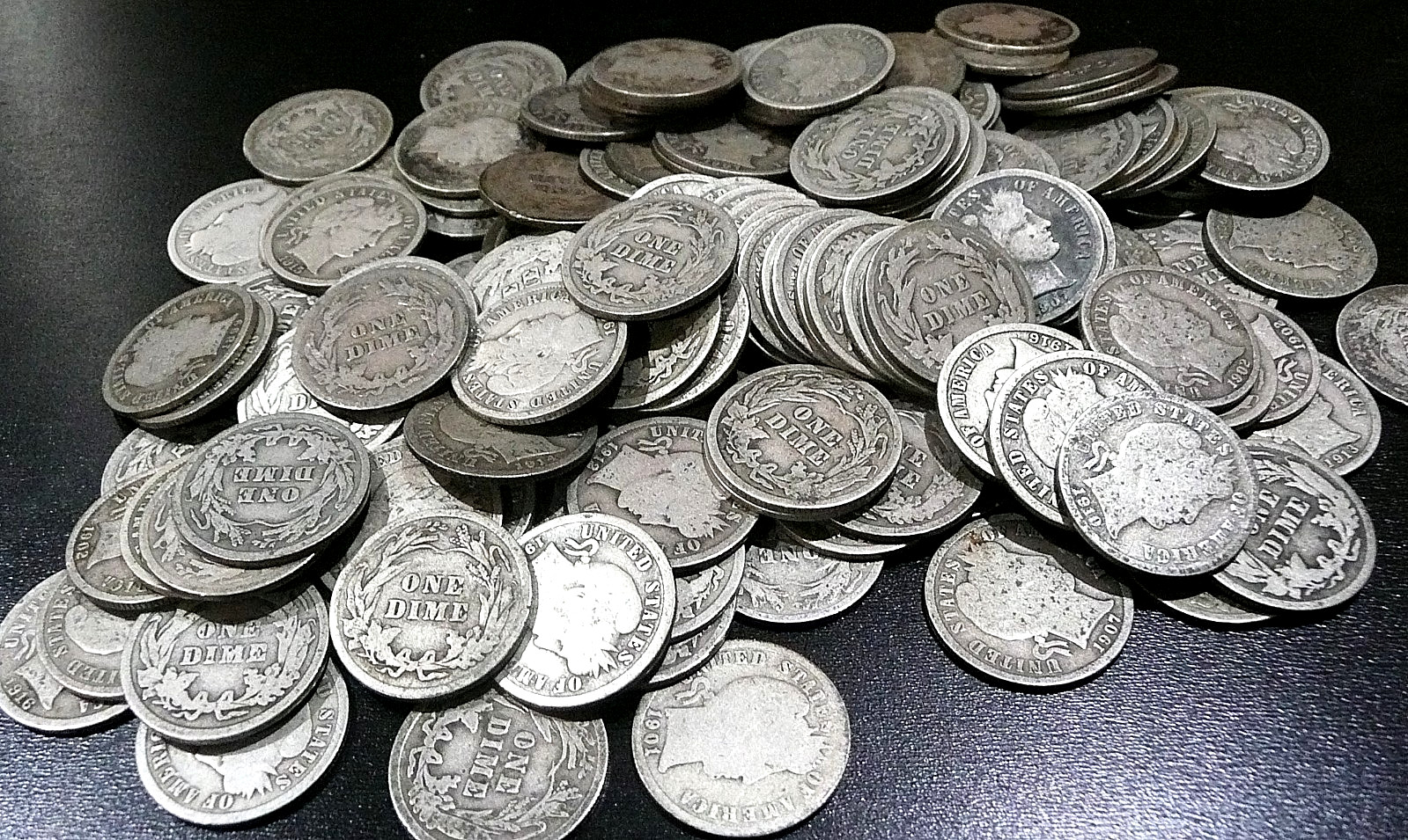 Lot Of 10 Barbers Dimes  $1.00 Face Value  G/G+  90% Silver Coin