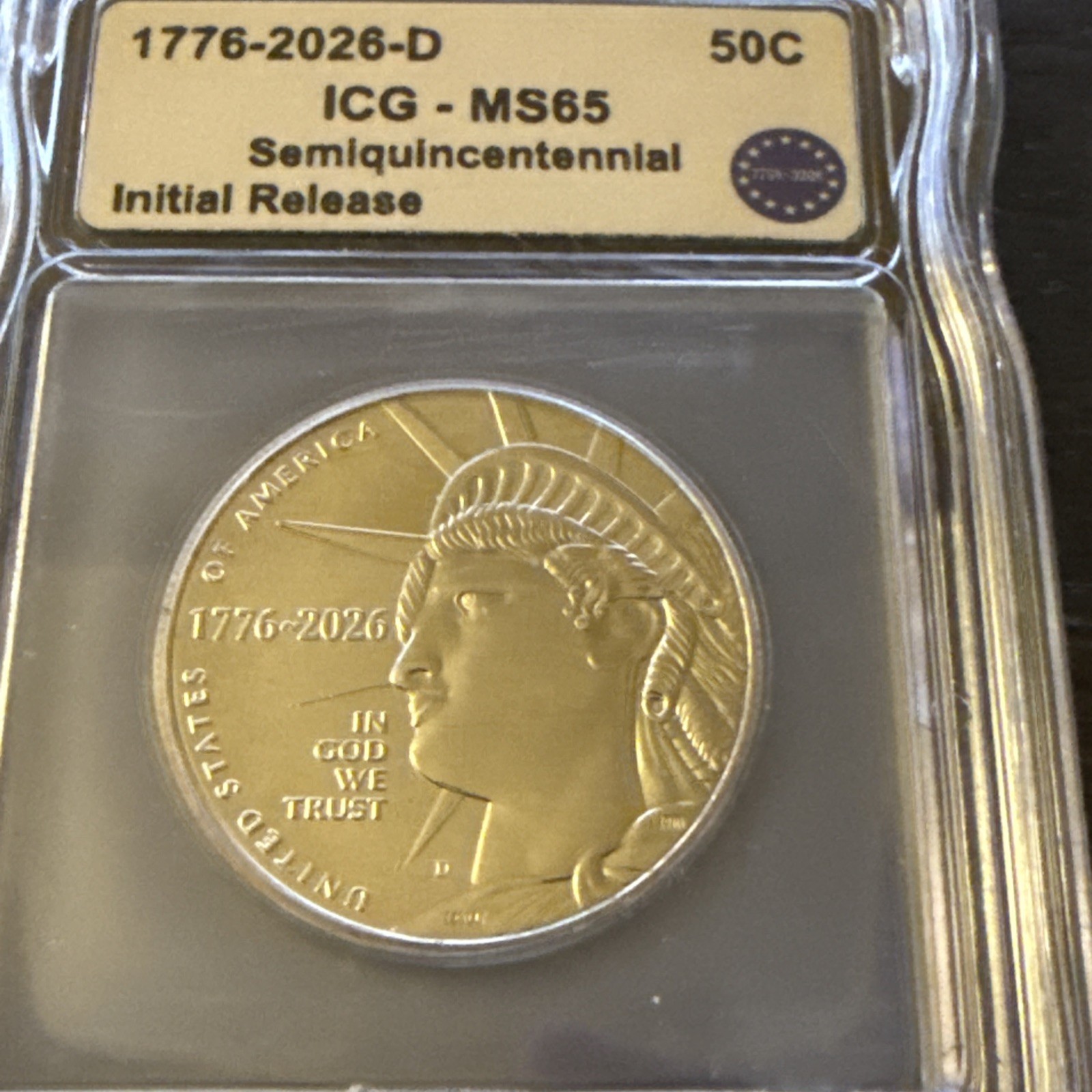 🔥 2026-D Semiquincentennial Half Dollar ICG MS65 Initial Release America 250 BU