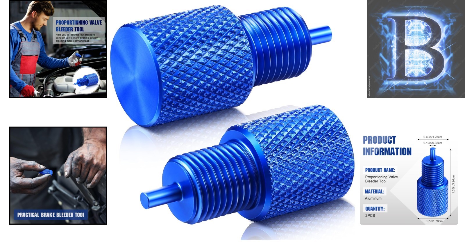 Compact 2-Pack Brake Proportioning Valve Bleeder Tools for Quick Maintenance