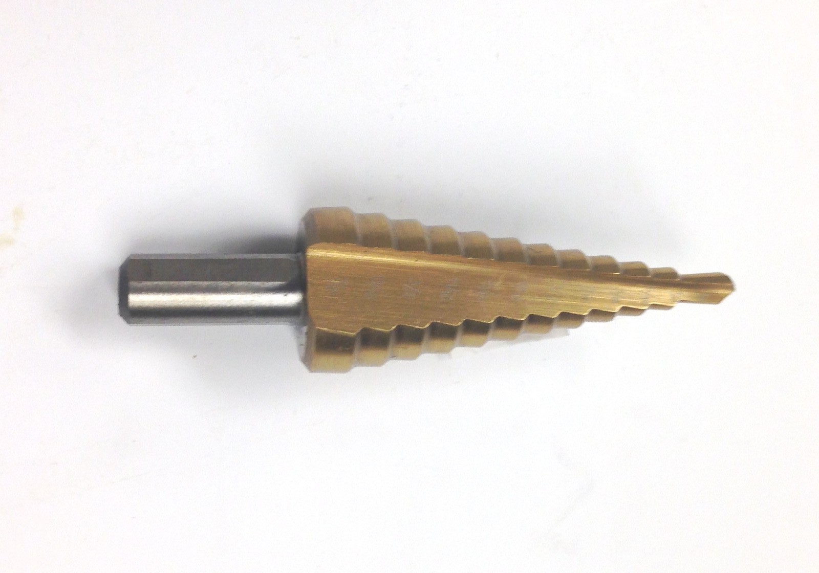 3/16-7/8" TiN COATED HIGH SPEED STEEL STEP DRILL WITH 12 STEPS (5000-0875)