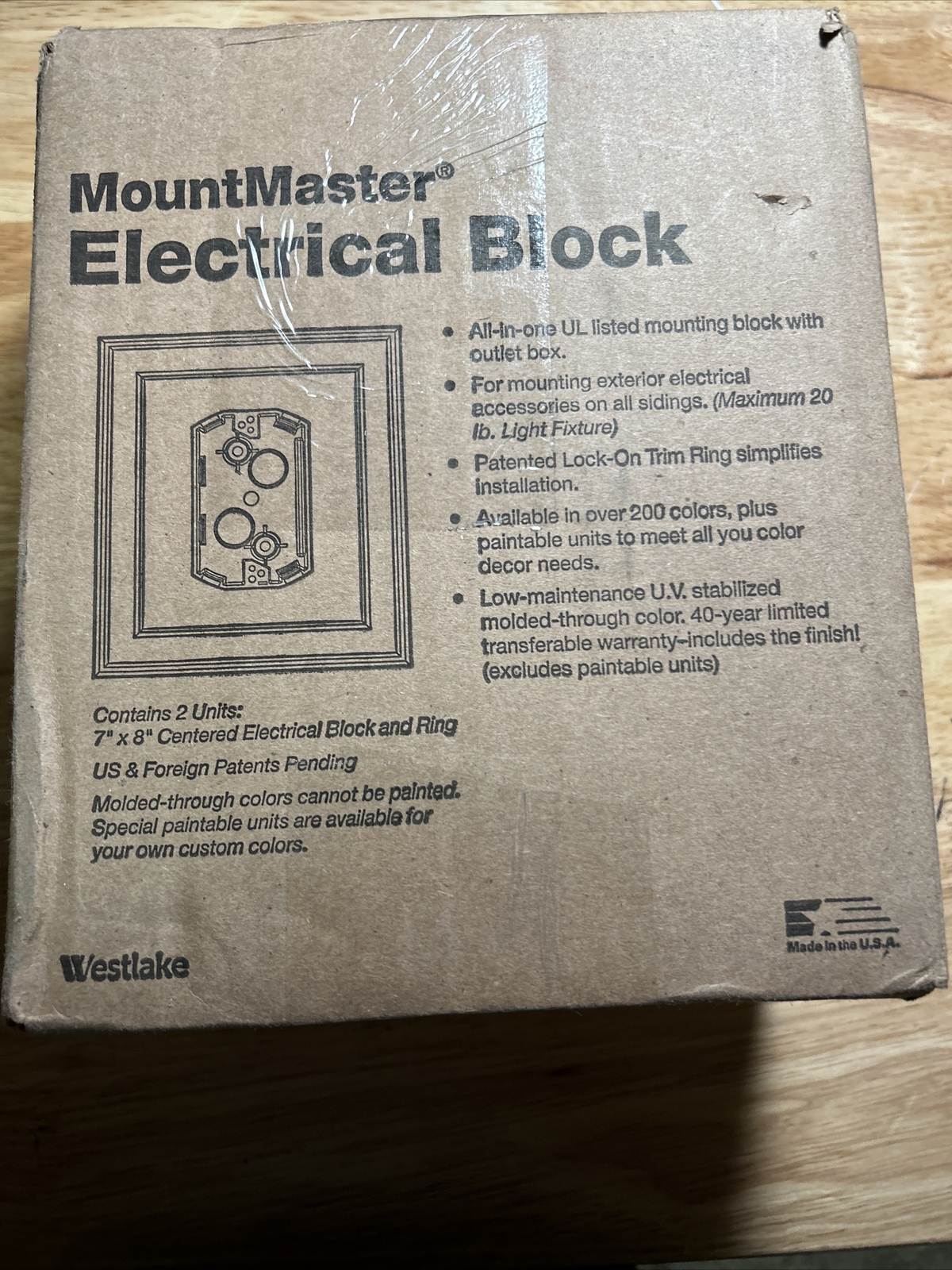 2 Pack MOUNT MASTER ELECTRICAL BLOCK Color: Smoke 7” X 8” New