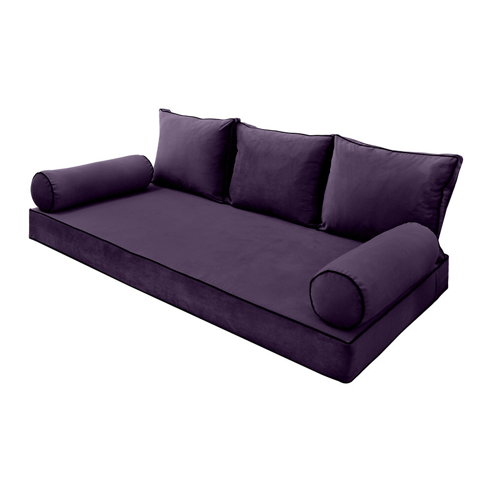 SLIPCOVER ONLY S.V3 Velvet Indoor Daybed Mattress Pillow ContrastPipe Twin AD339