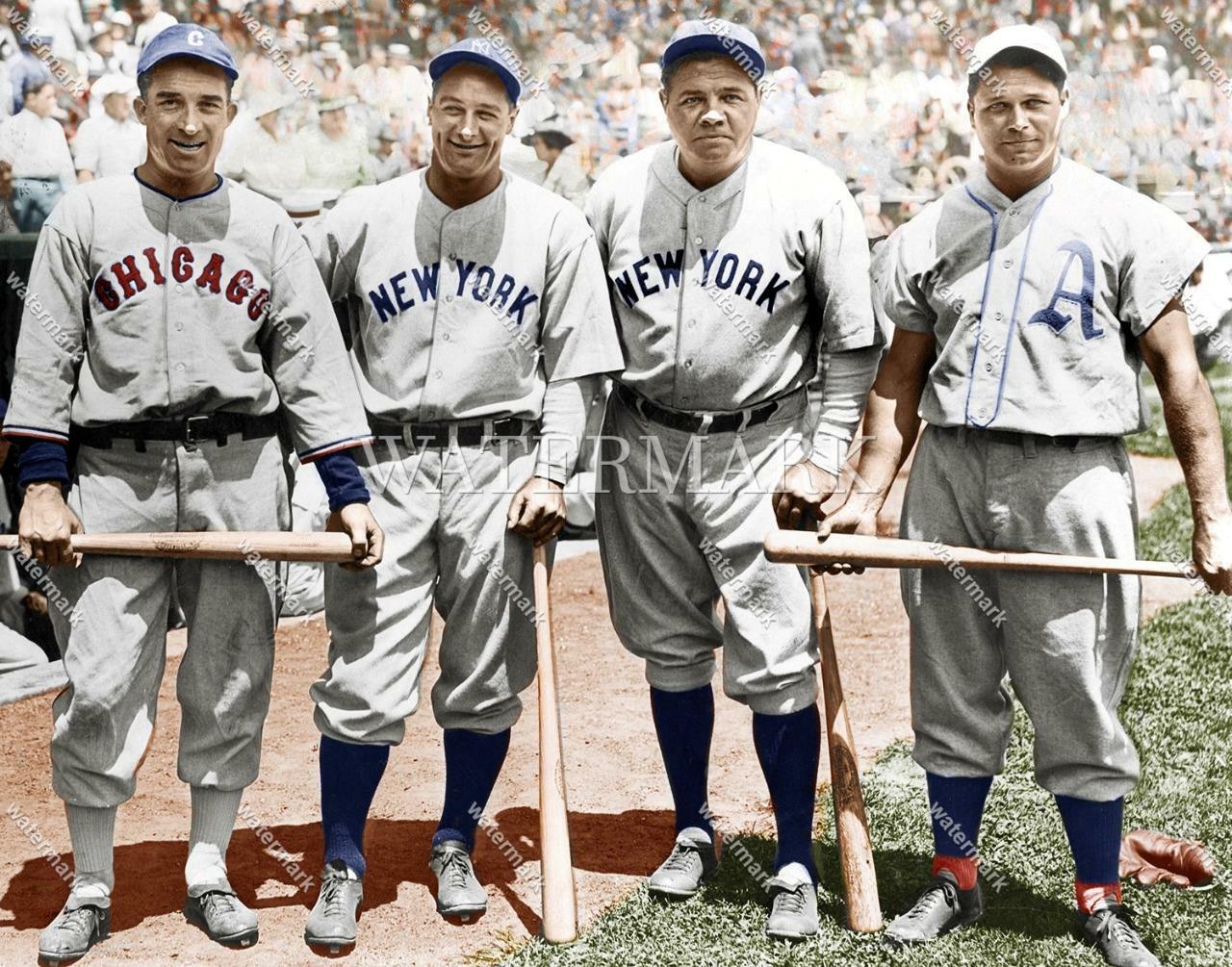 DO15 Babe Ruth - Lou Gehrig - Foxx All - Star 8x10 11x14 16x20 Colorized Photo