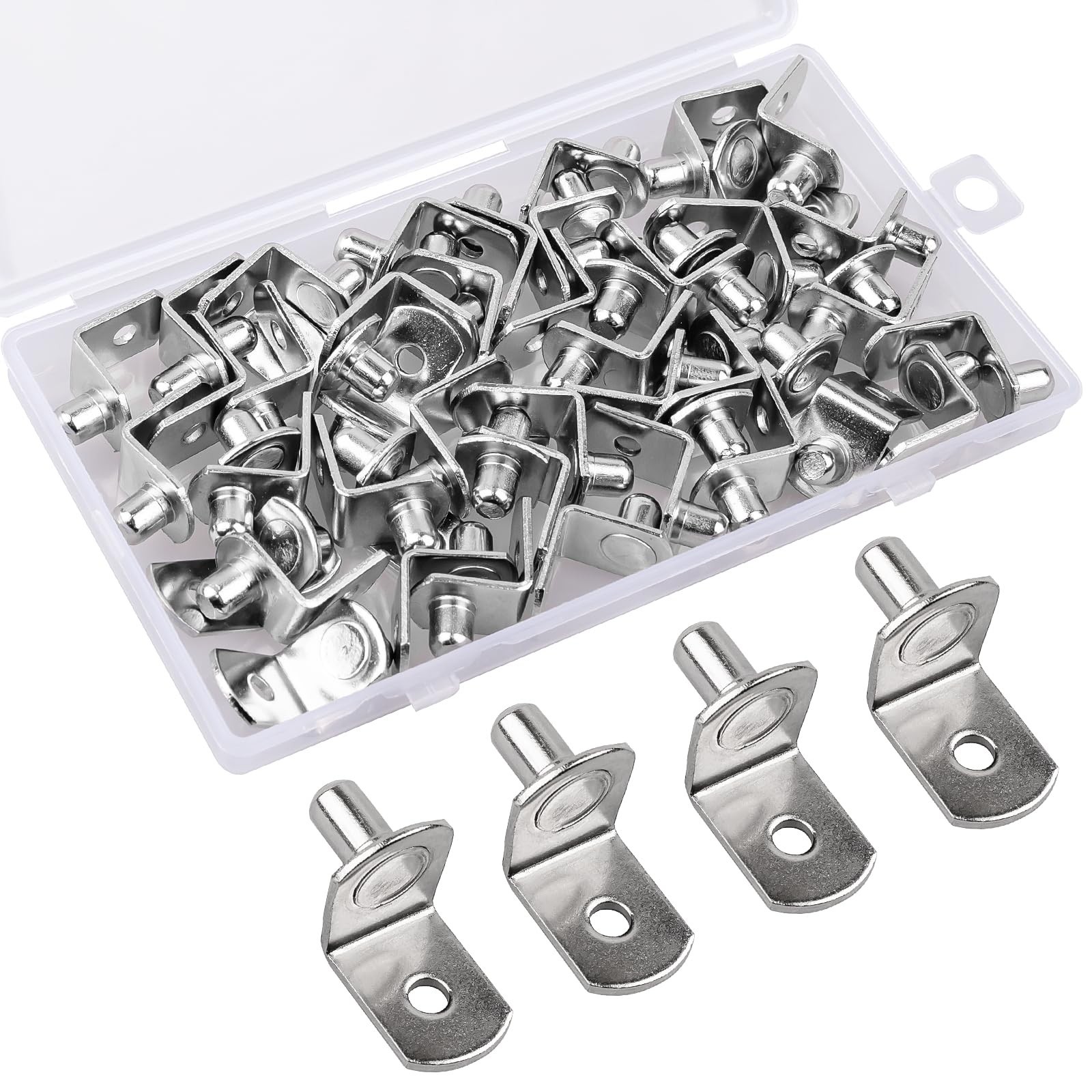 50 Pcs Shelf Pegs Pins，1/4 Inch Upgraded Diameter L-Shaped Perforated Nic