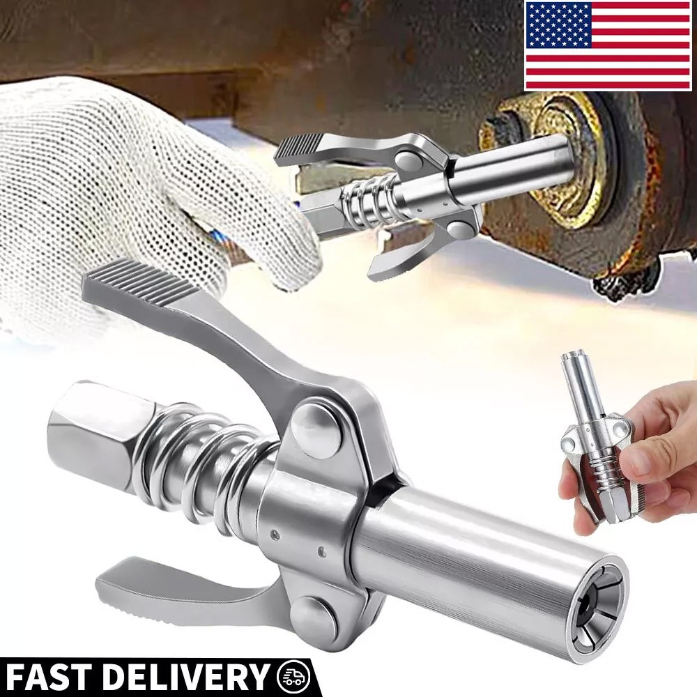 Grease Tool Coupler Quick Lock and Release Double Handle 10000 PSI High Pressure