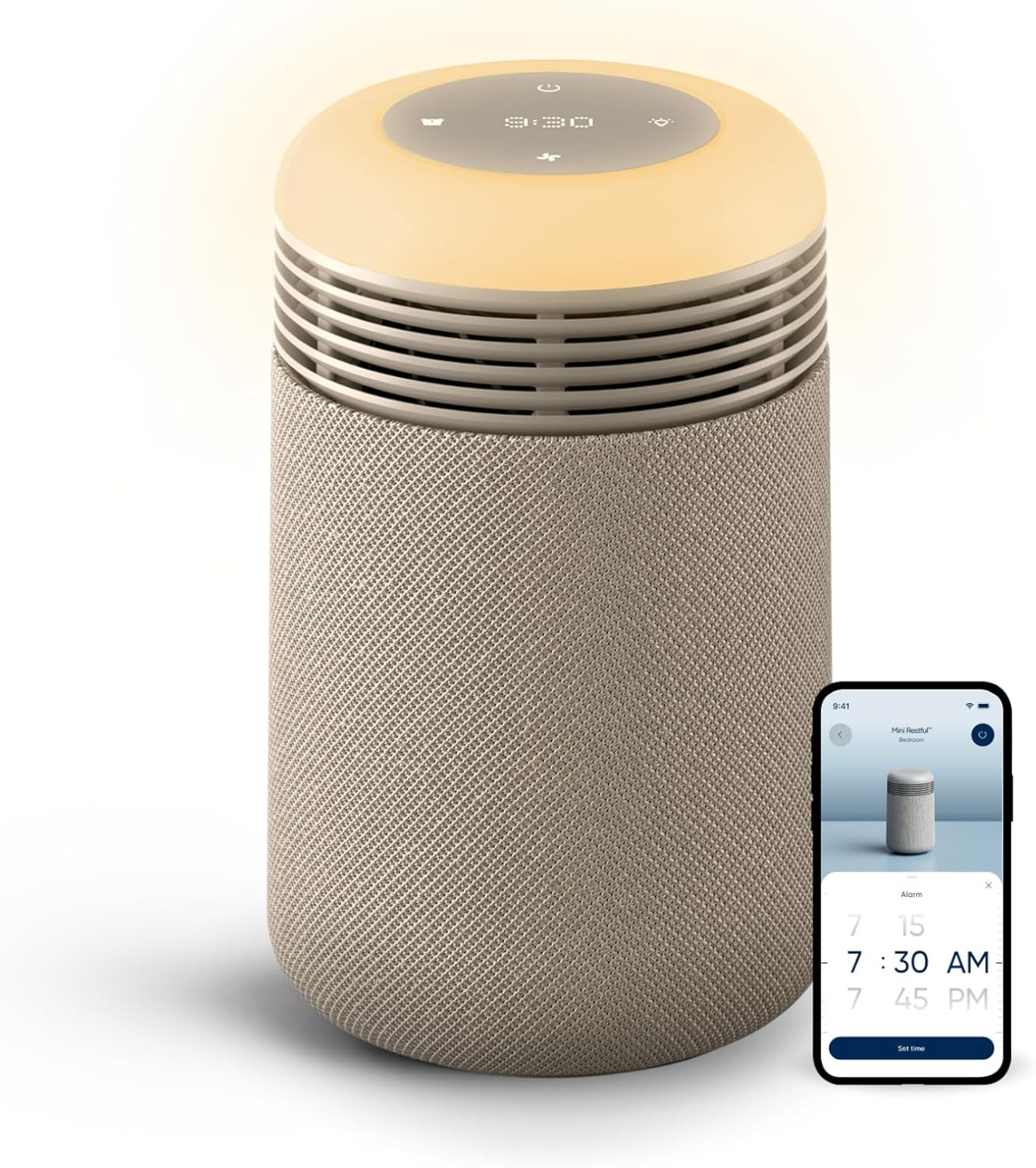 Air Purifier & Sunrise Alarm Clock for Bedroom, Nursery – HEPA, Hepasilent™, Wak