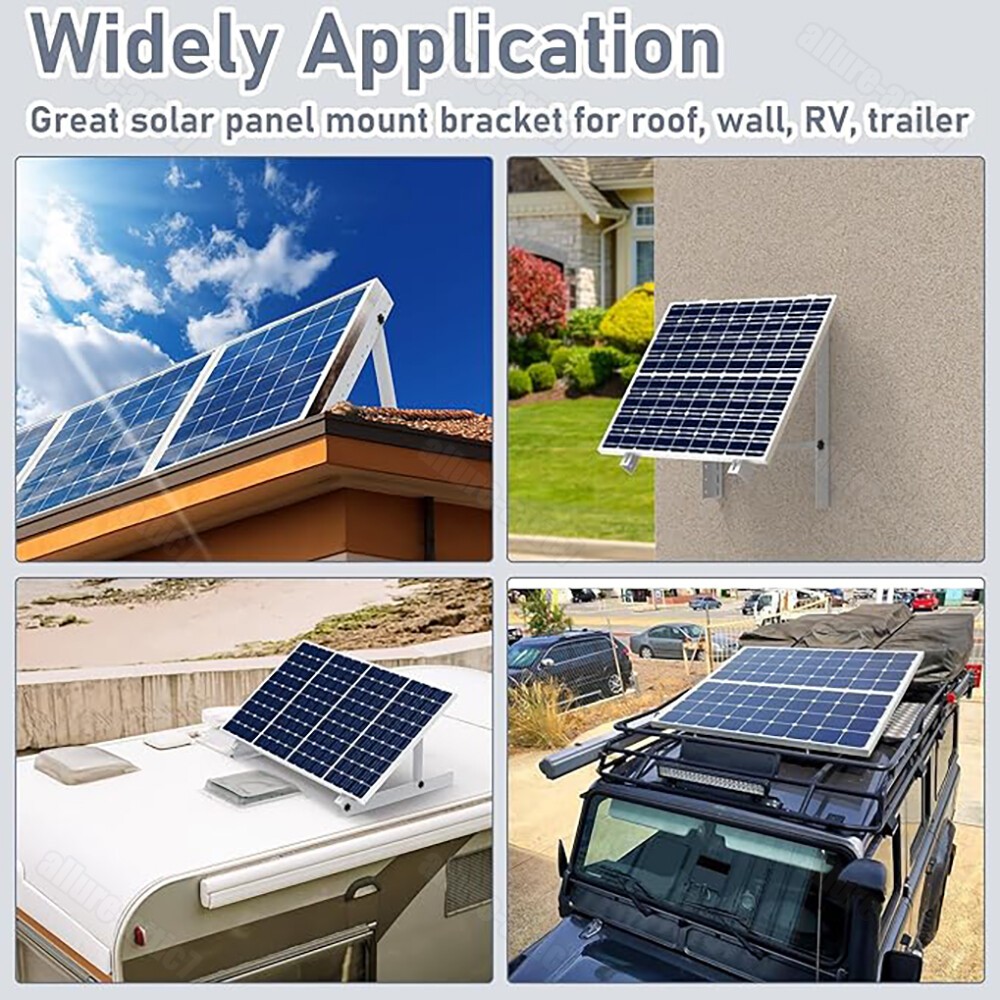 AeternaSol 28in Adjustable Solar Panel Mount Brackets 2Set Foldable for Off-Grid