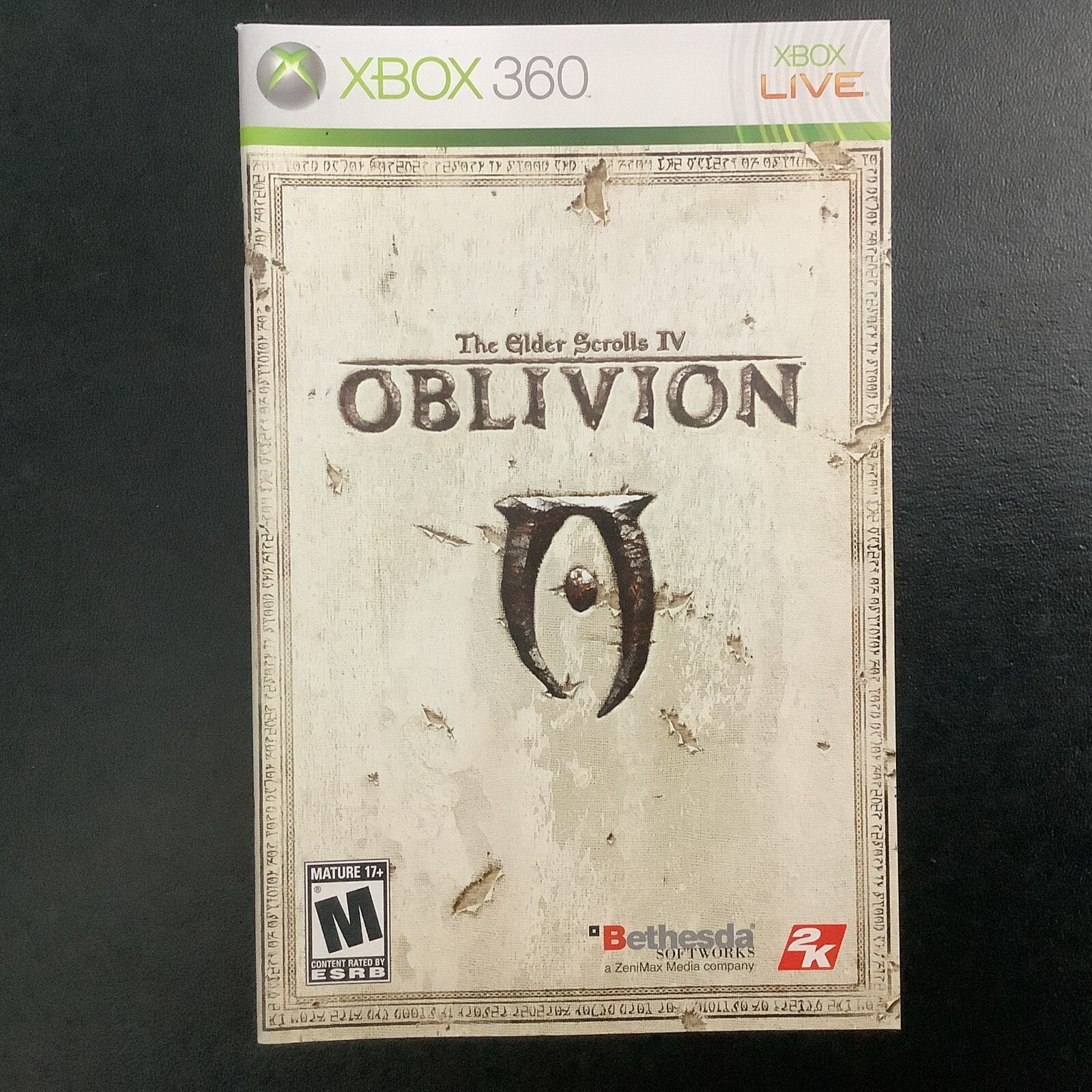 Elder Scrolls IV: Oblivion Microsoft Xbox 360 Instruction Manual Only