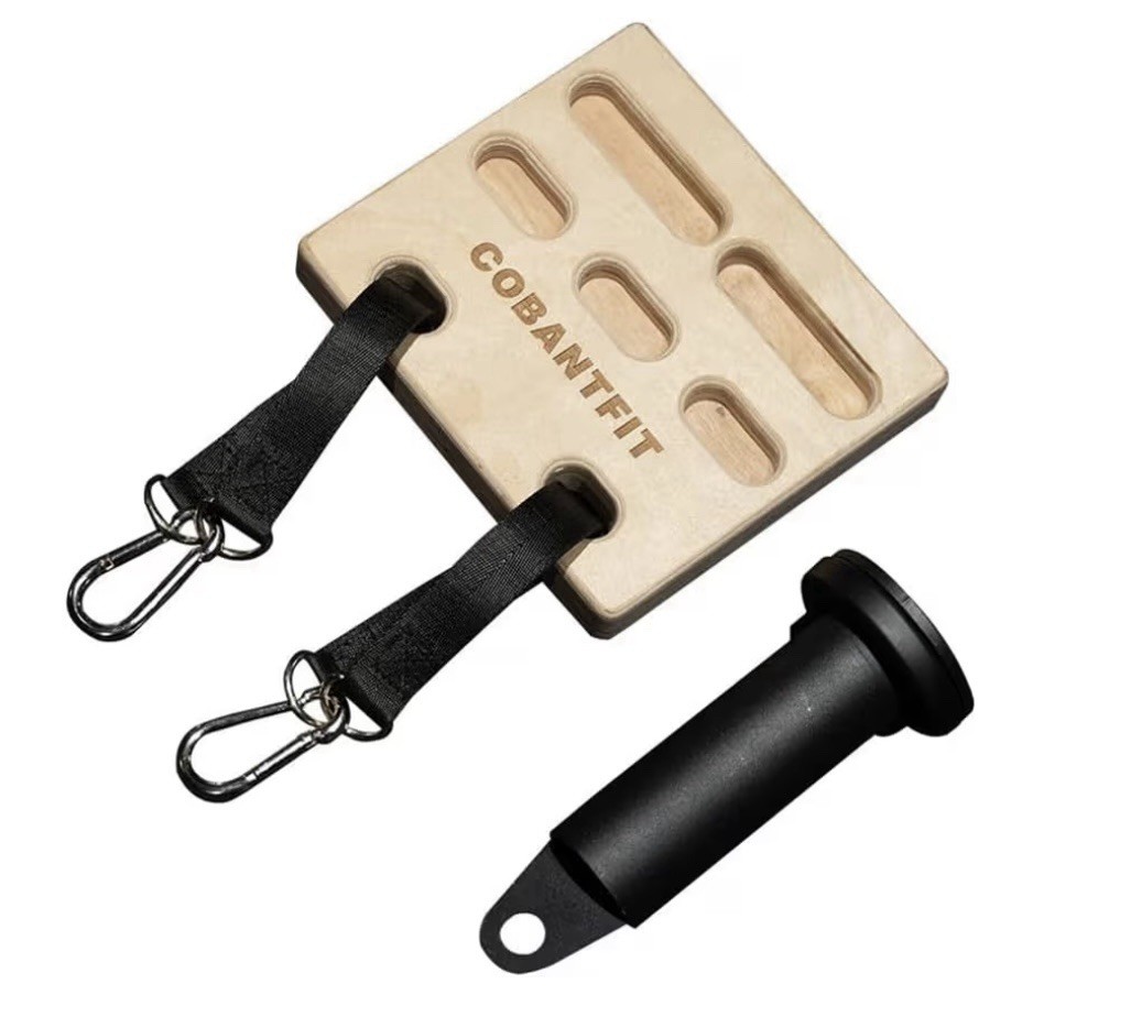 Multi-Functional Finger Strength Training Wooden Climbing Fingerboard black