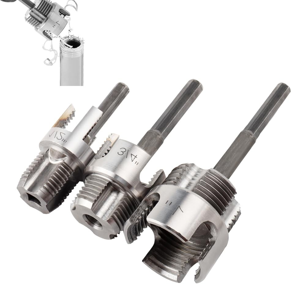 3Pcs Integrated Internal & External Pipe Threading Tool, Dual-Function Pipe
