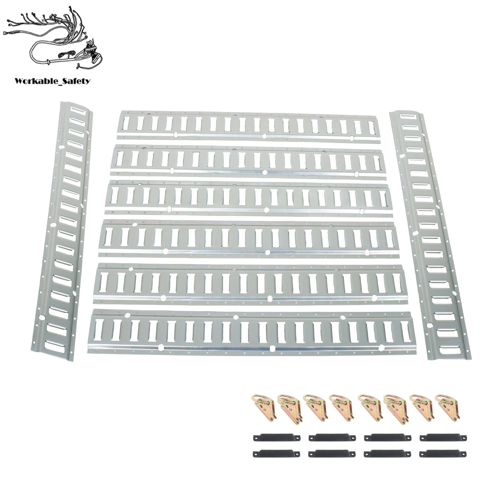 For Cargo Trailer Tie Down Silver 24 Pack 3 Foot E Track Rails Zinc Plated Steel