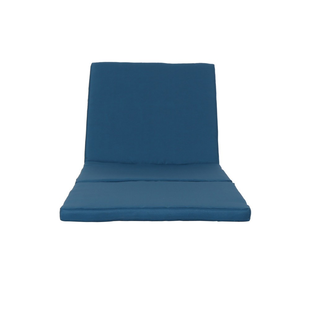 Waterproof Lounge Cushion with Ties, Blue, 76.5" x 25.5", Outdoor Furniture