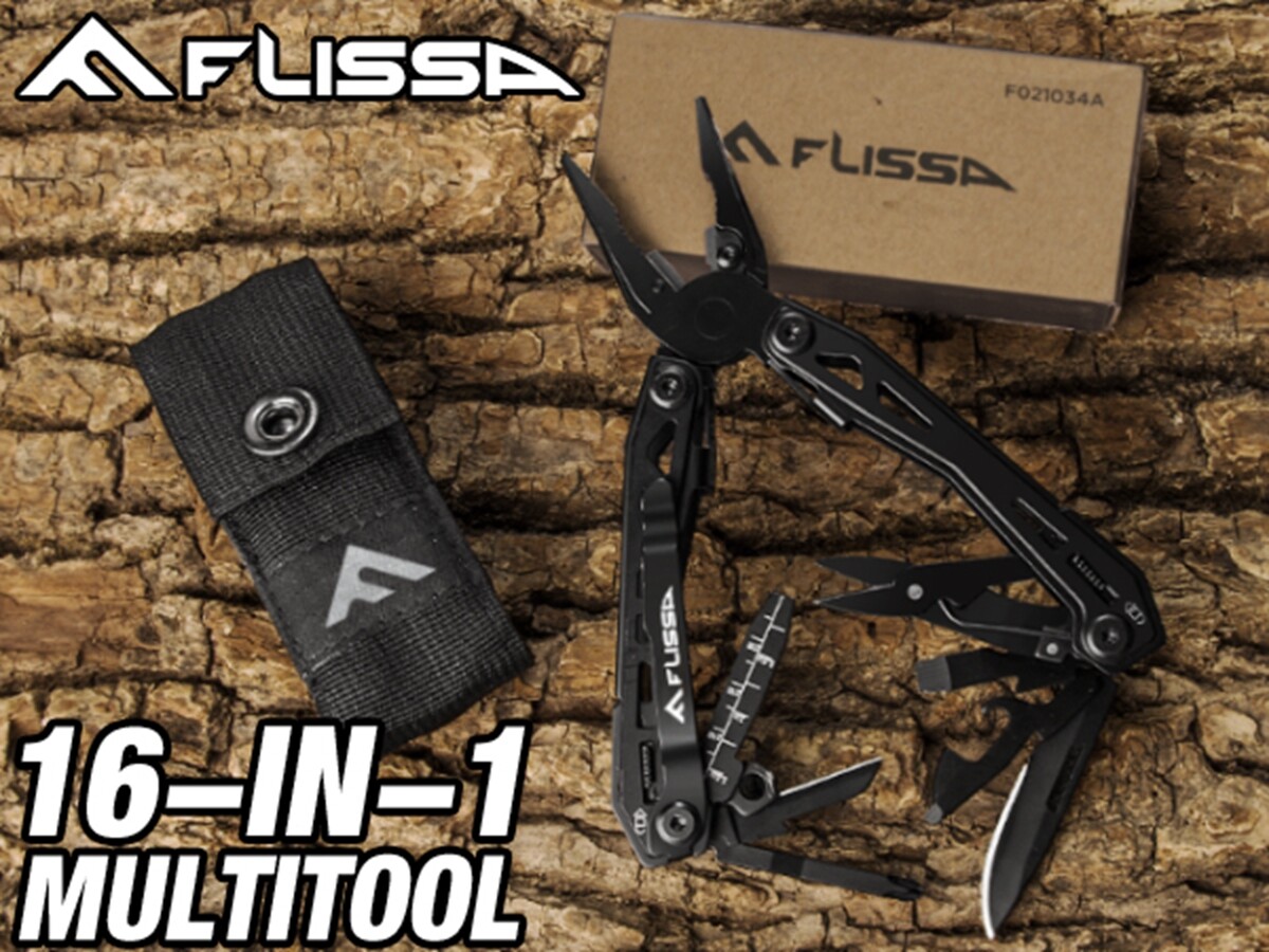 FLISSA 16-in-1 Multitool Plier Compact Portable EDC Multi Tool With Pocket Knife