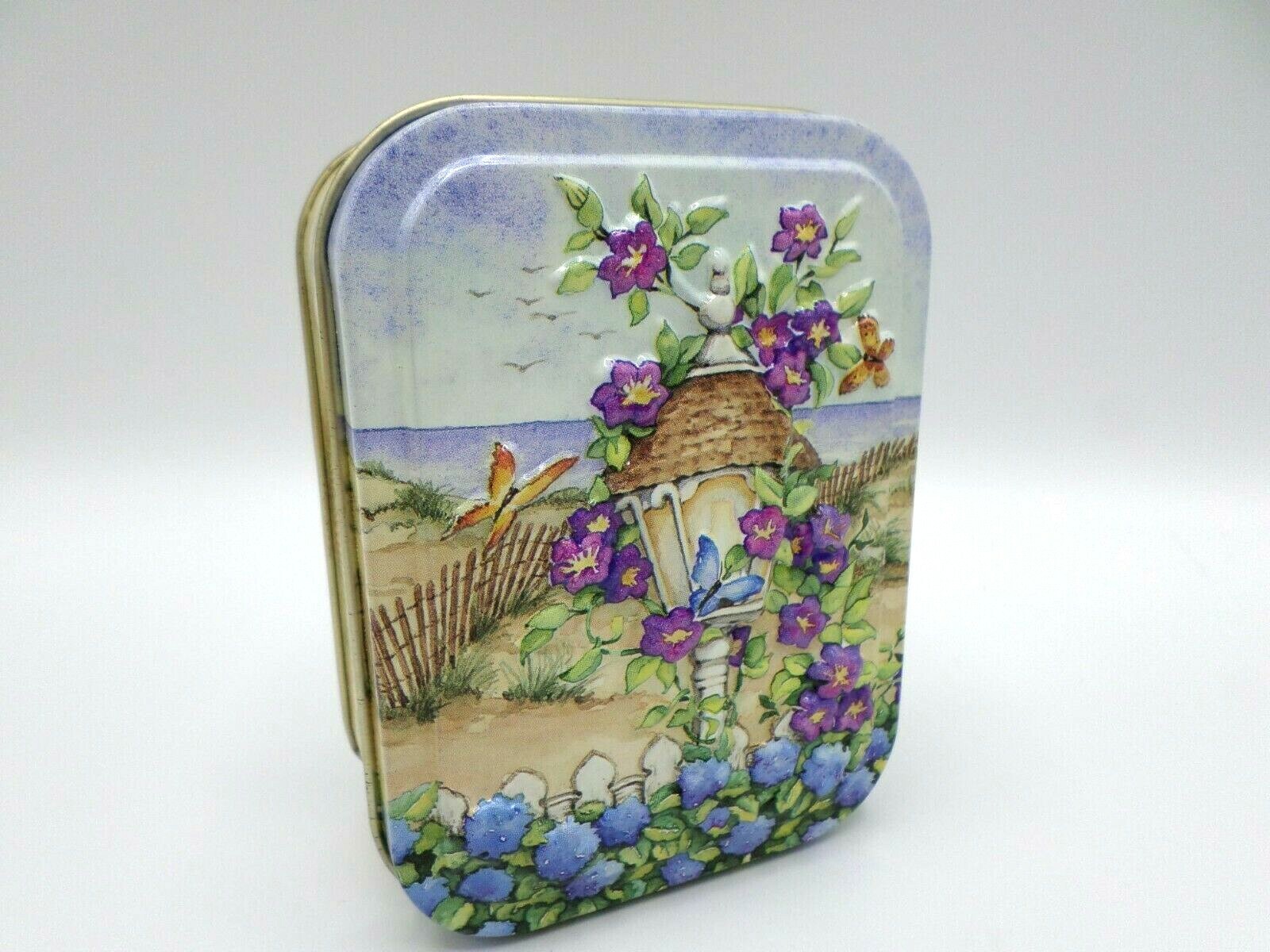 Rogers' Chocolates Canada Collectible Metal Tin Beach Flowers No Chocolate