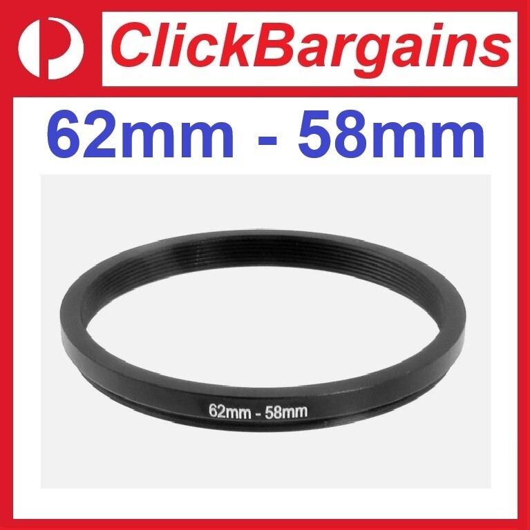 62mm to 58mm Step Down Metal Camera Lens Filter Adapter Ring 62-58 mm