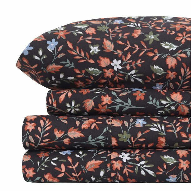 Charisma 6 piece Bed Sheet Set - Terracotta Floral Print - Queen/King -BRAND NEW