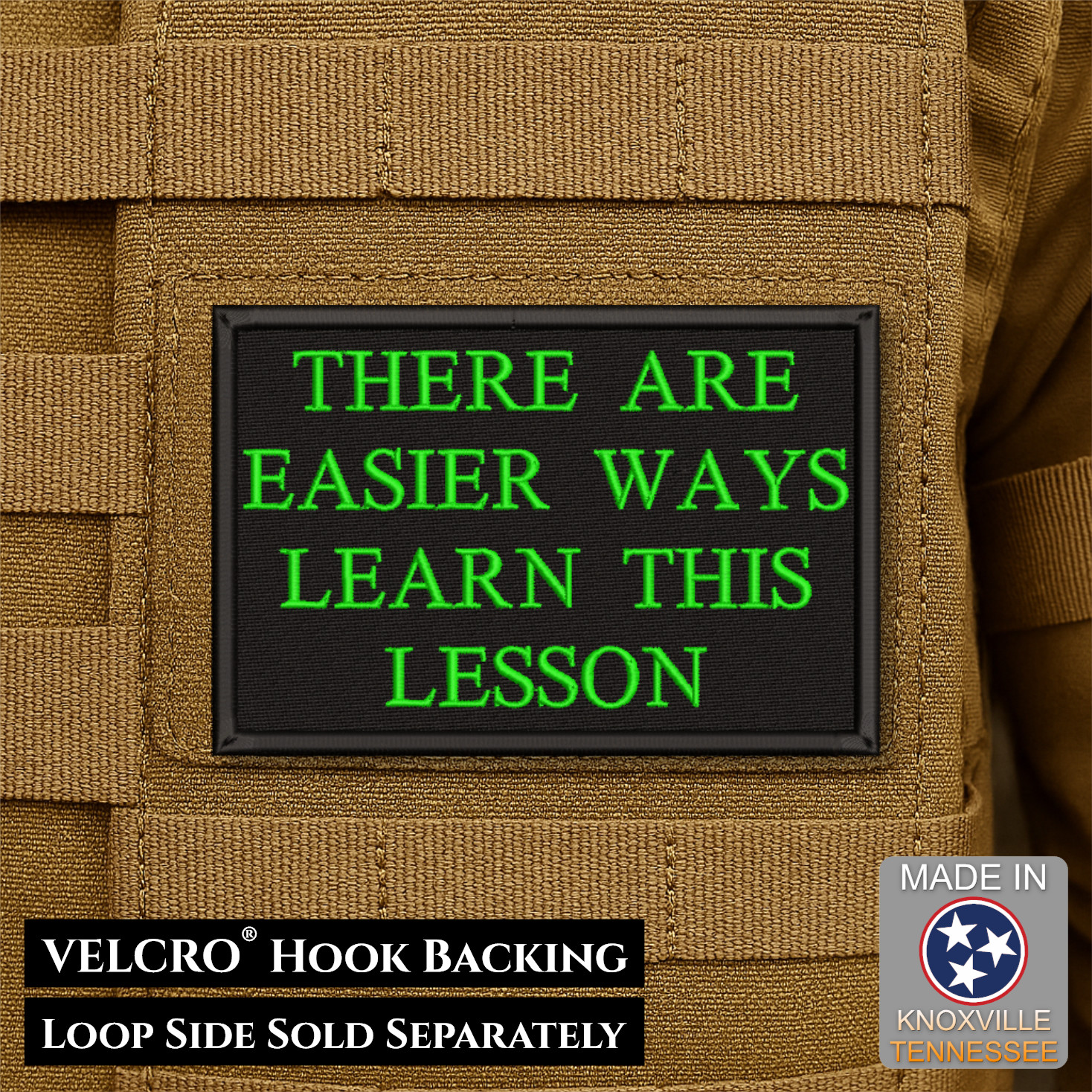 Learning A Lesson the Hard Way Funny Morale Patch, 2x3" | VELCRO® Brand Fastener