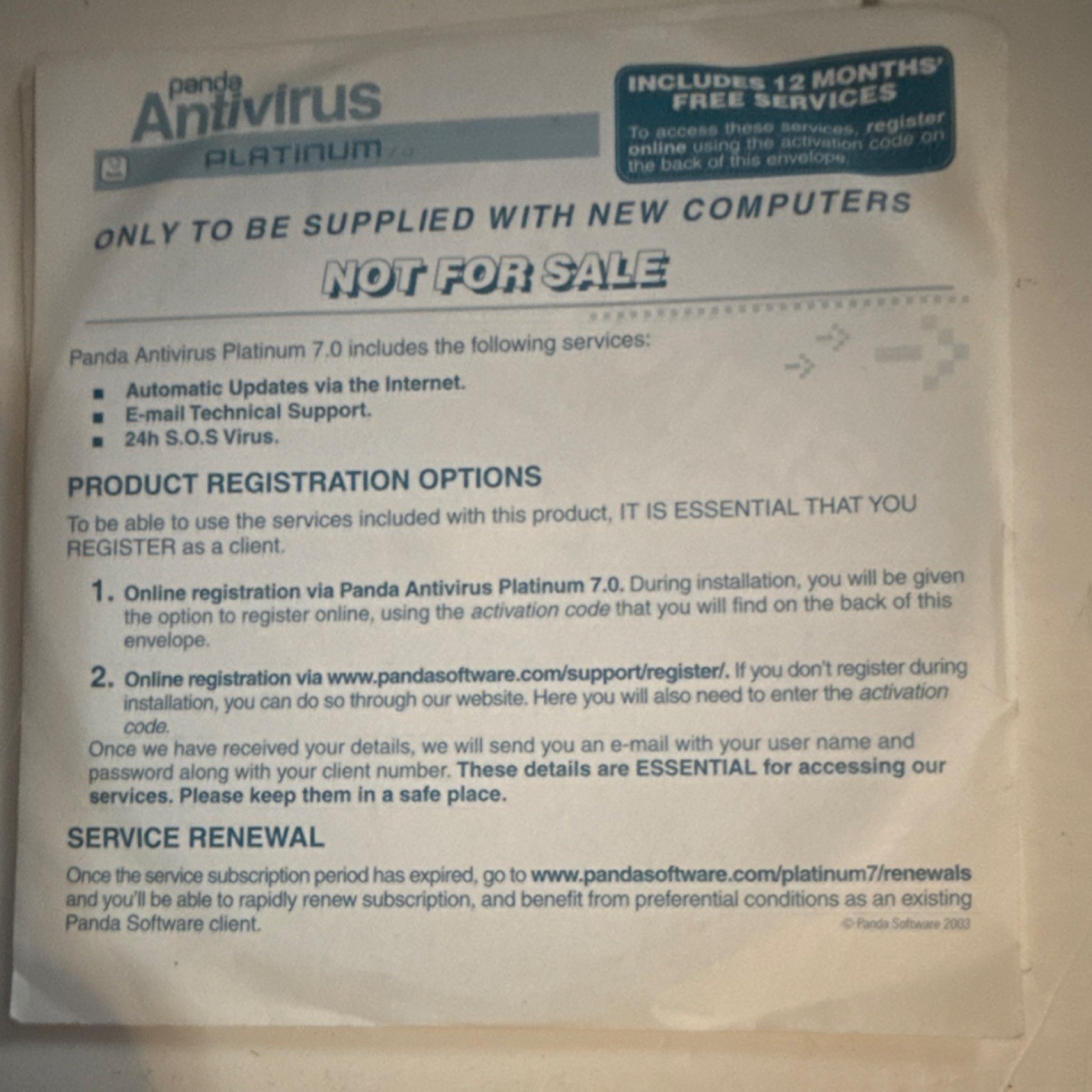 Panda Security Antivirus Platinum 7.0 Antivirus/Internet Security Software