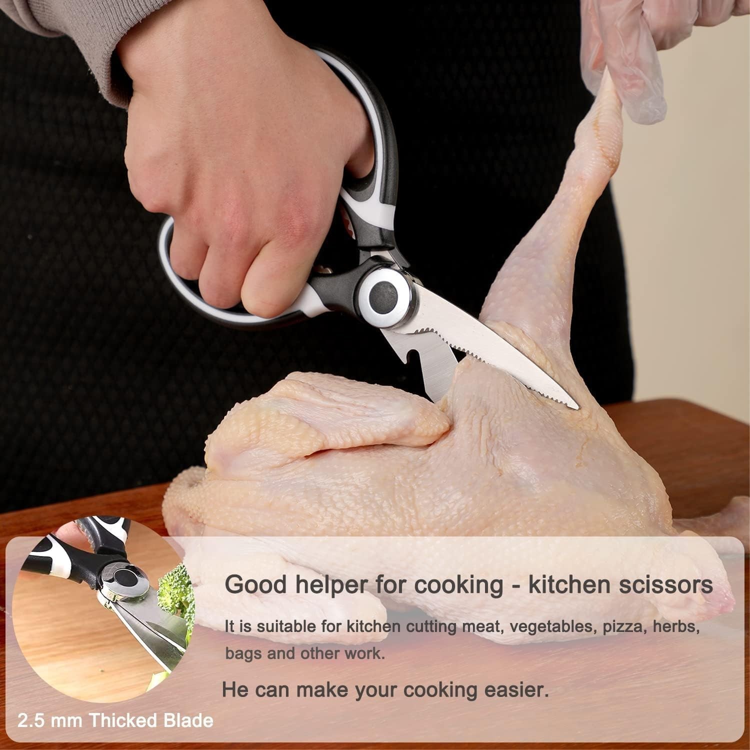 Versatile Kitchen Scissors Set with Durable Blades - Includes Seafood Shears