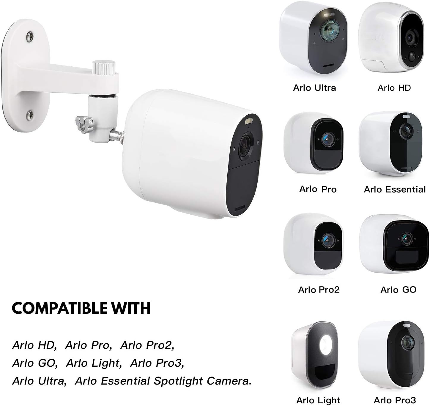 2Pack Security Wall Mount for Arlo White