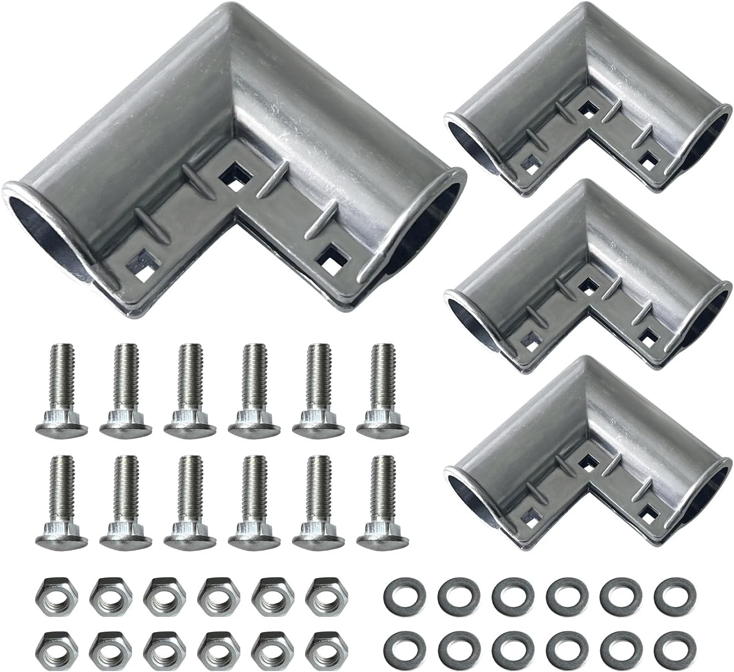 Chain-link Fence Corner Bracket 1-3/8“ x 1-3/8”, Aluminum 90-Degree Door Elbow