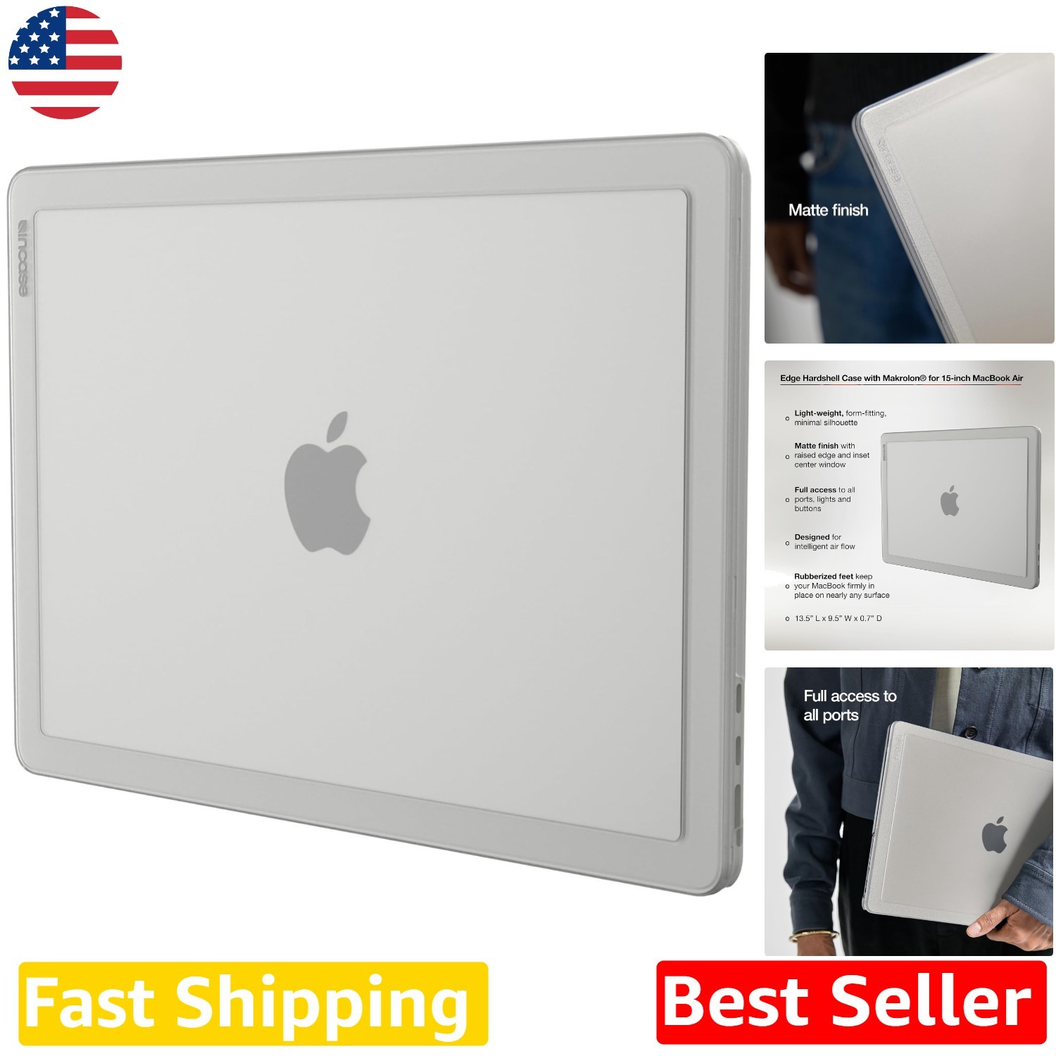 Protective MacBook Air 15 Case Lightweight Makrolon Scratch Resistant M5 M4