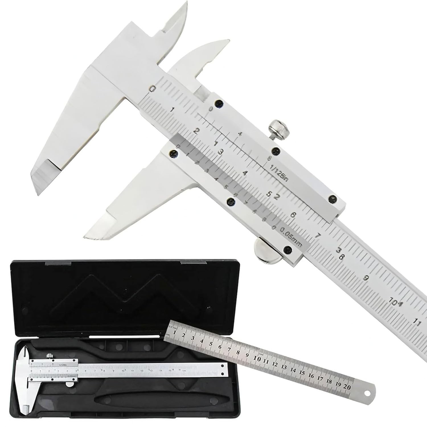 Non Digital Vernier Caliper, 6"/150mm Stainless Steel Caliper Measuring...