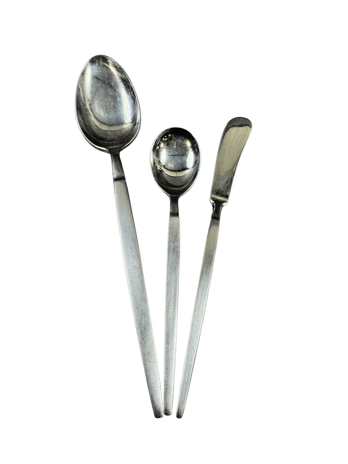 Vintage Stanly Roberts MCM SRI Astro Flatware - Serving Spoons & Butter Knife