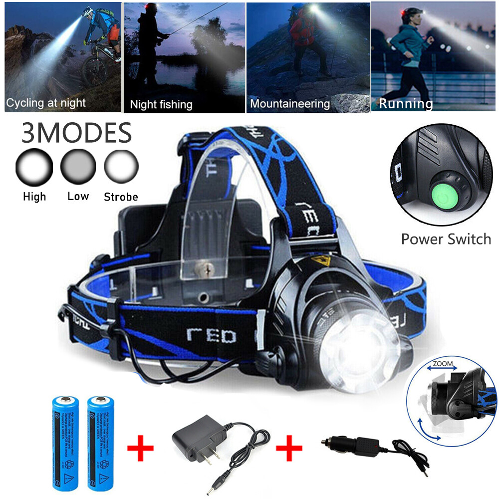 9900000LM Most Powerful LED Tactical Headlamp Head Torch Rechargeable Headlight