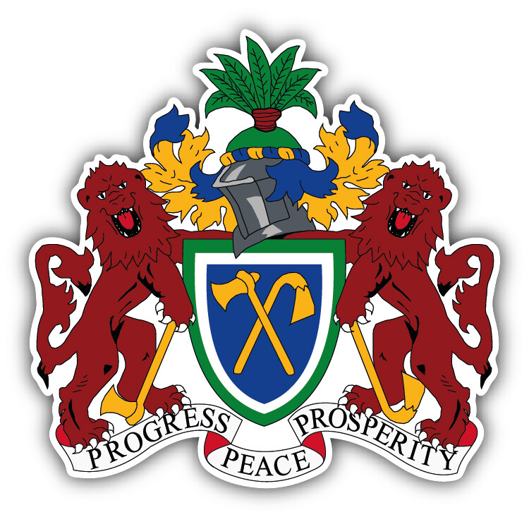 Gambia Coat Of Arms Car Bumper Sticker Decal  ''SIZES''