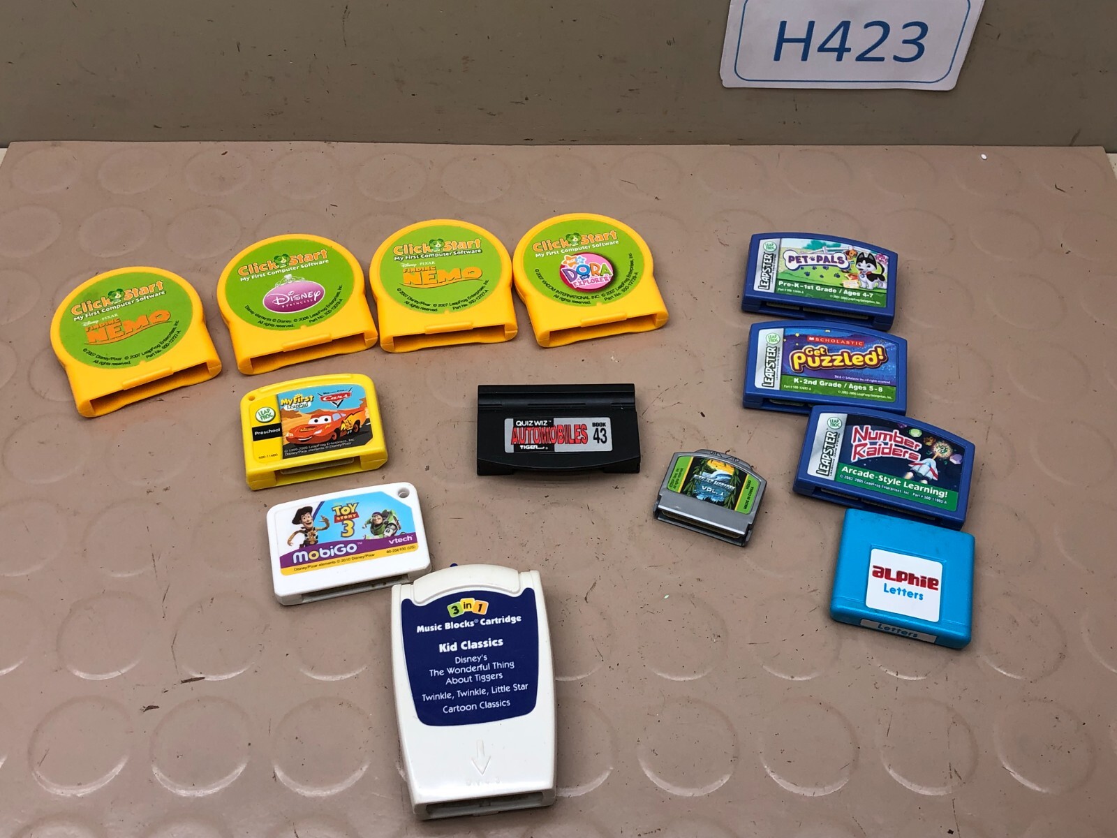 Leap Frog Click Start - Leapster - Mobigo Quiz Wiz + Misc Cartridges Lot a