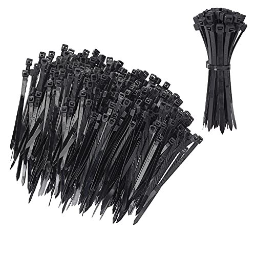 Bates- Cable Zip Ties, 200 Pack, Zip Ties, Zipties, Cable Tie, Plastic 4 Inch
