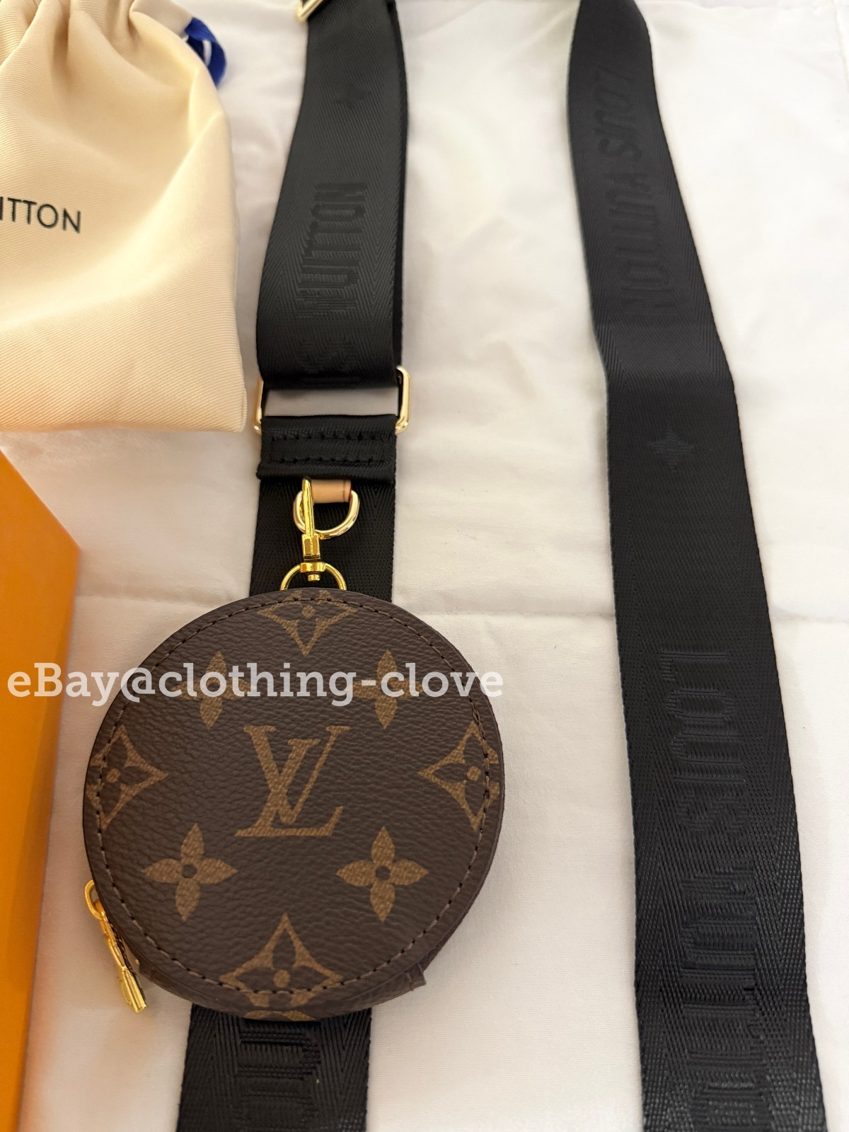 Louis Vuitton Shoulder Strap Adjustable Crossbody Shoulder Replacement Black Lv