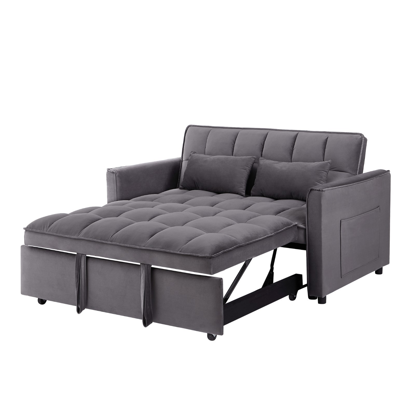 3 in 1 Convertible Sleeper Sofa Pull Out Bed Loveseat Couch Adjustable Backrest
