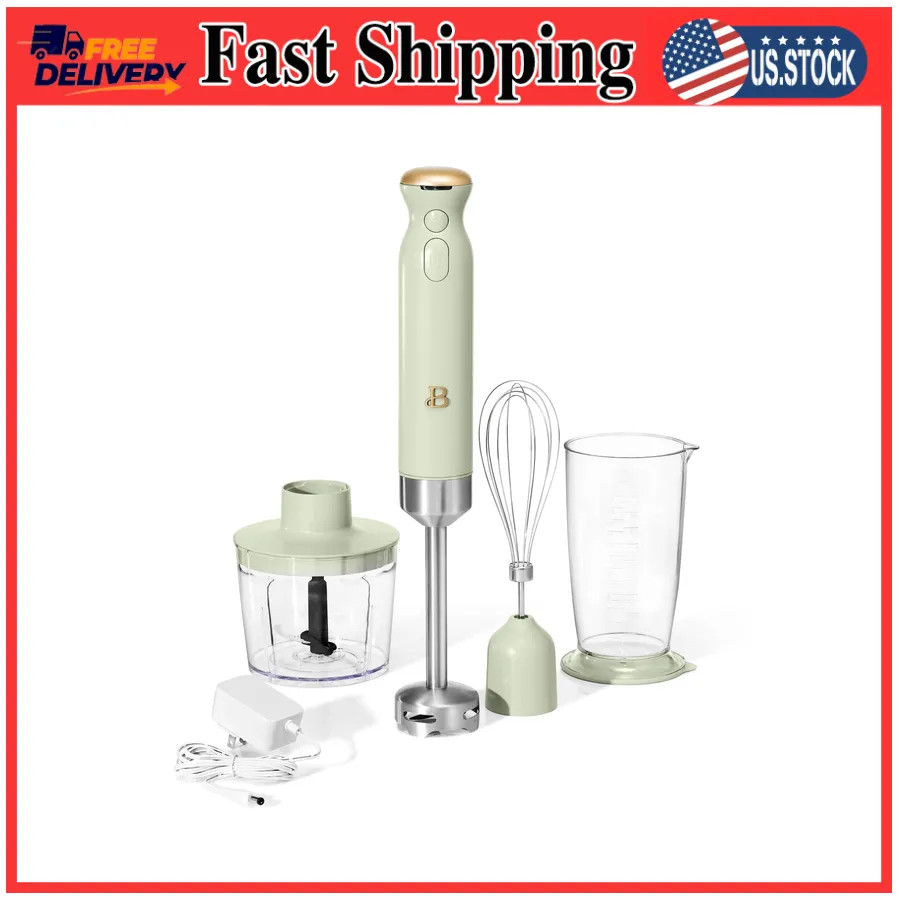 Beautiful Drew Barrymore Cordless Immersion Blender Chopper Whisk Sage Green