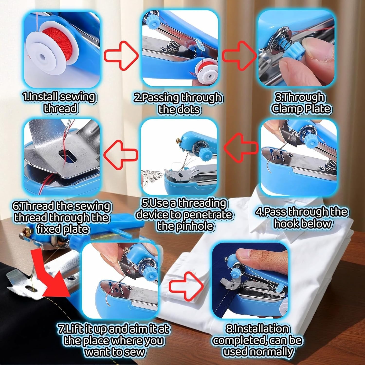 Adjustable Handheld Sewing Machine - Perfect for All Fabrics and Easy Repairs