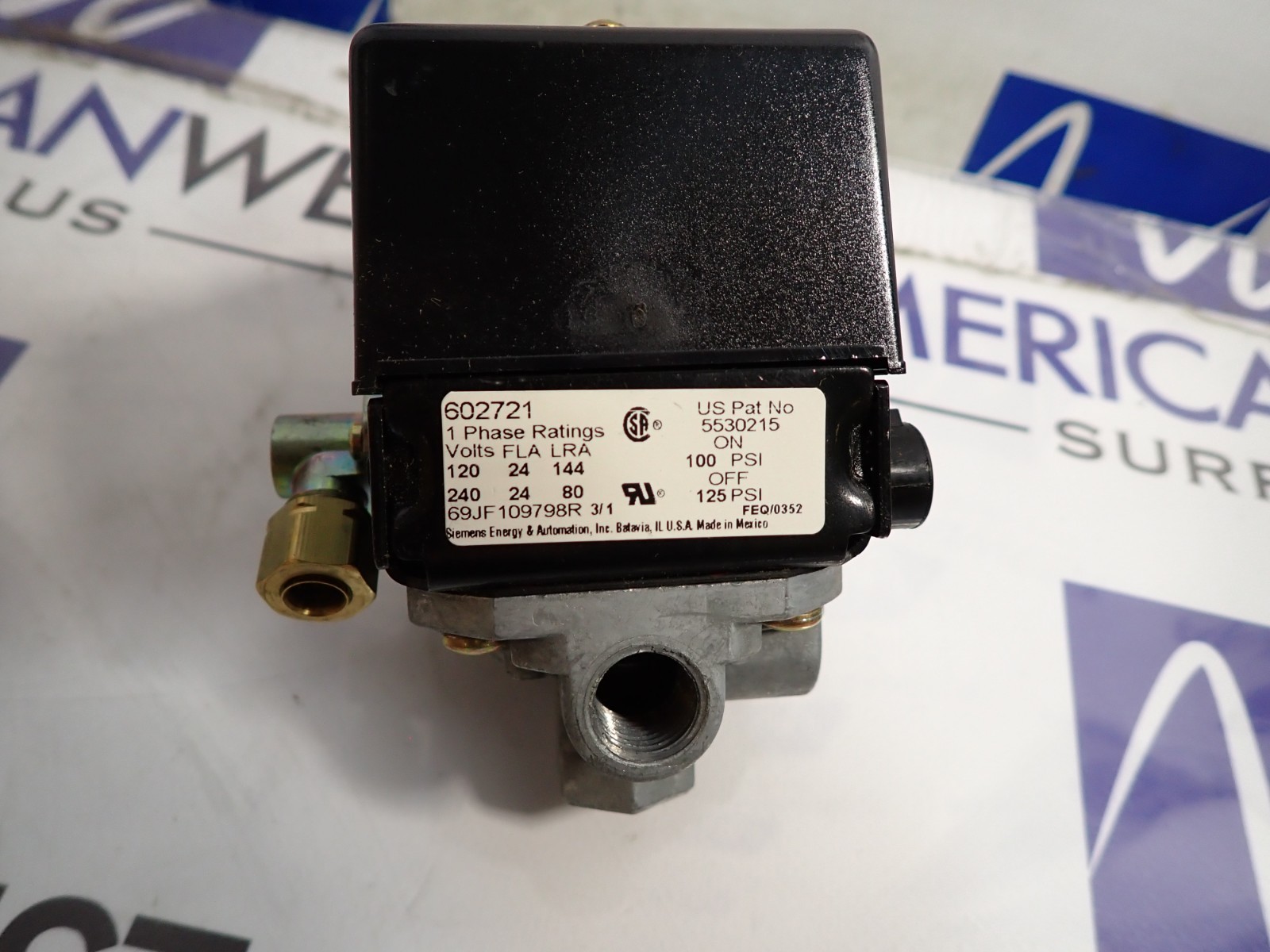 1 NEW Siemens 602721 Pressure Switch w/ Unloader Valve + Lever 1/4" Female NPT