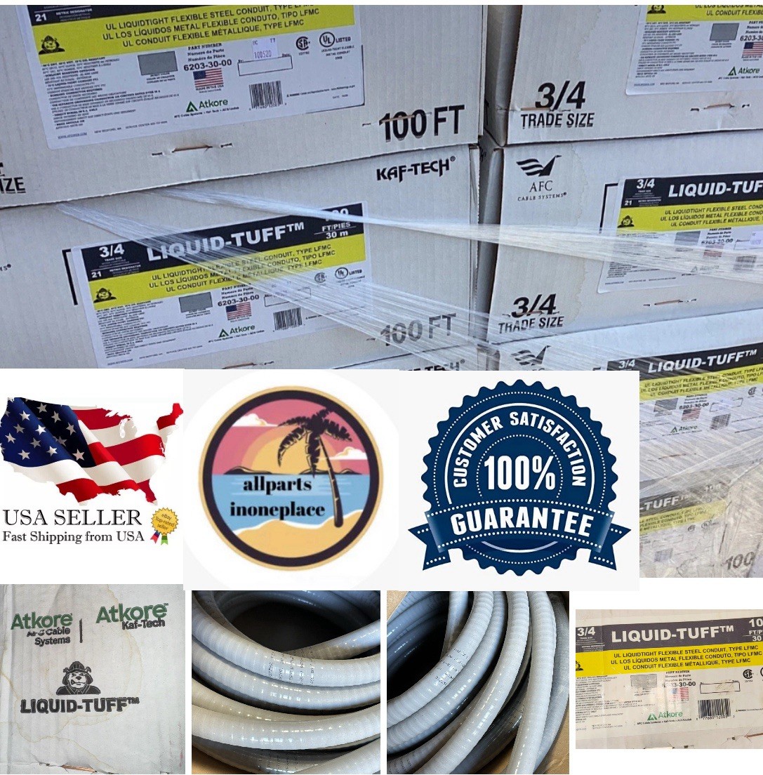 Brand New Sealed LIQUID TUFF Metal CONDUIT 3/4" 100 FT 6203-30-00 GRAY type LFMC