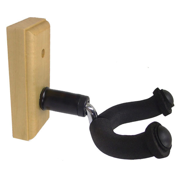 Guitar Wall Mount Hanger for Electric, Acoustic and Bass Guitars - Wood Natural