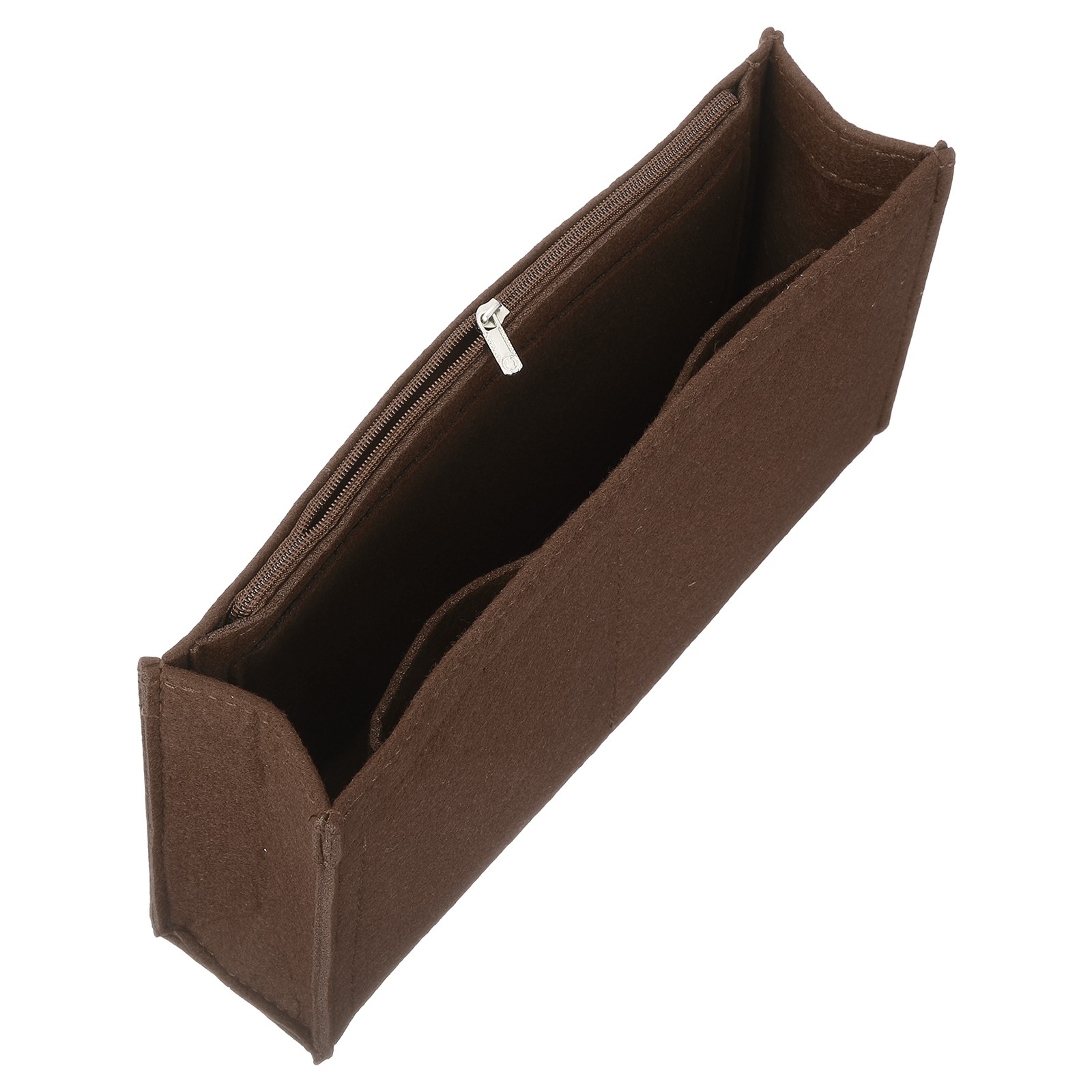 Purse Organizer Insert, 9 x 5.1 Inch Felt Tote Bag Organizer Insert, Coffee