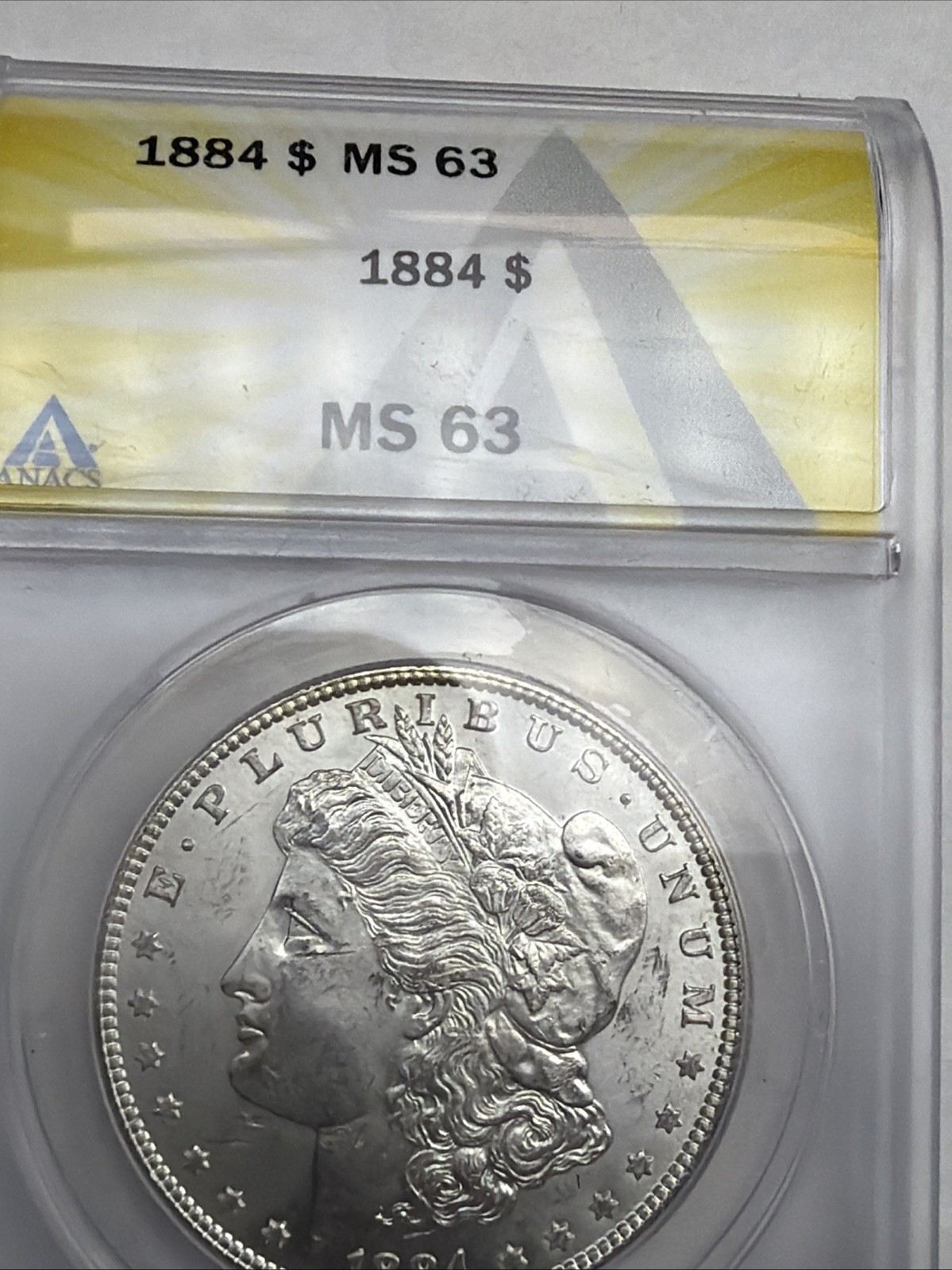 1884 Morgan Silver Dollar ANACS MS63 90% Silver