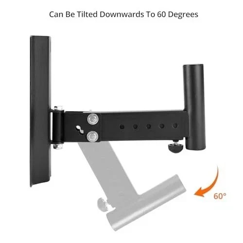 Heavy-Duty Speaker Brackets 2-Pack - Adjustable Wall Mount for DJ & PA Speakers